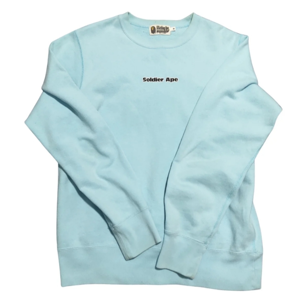 A bathing ape sweatshirt medium light blue